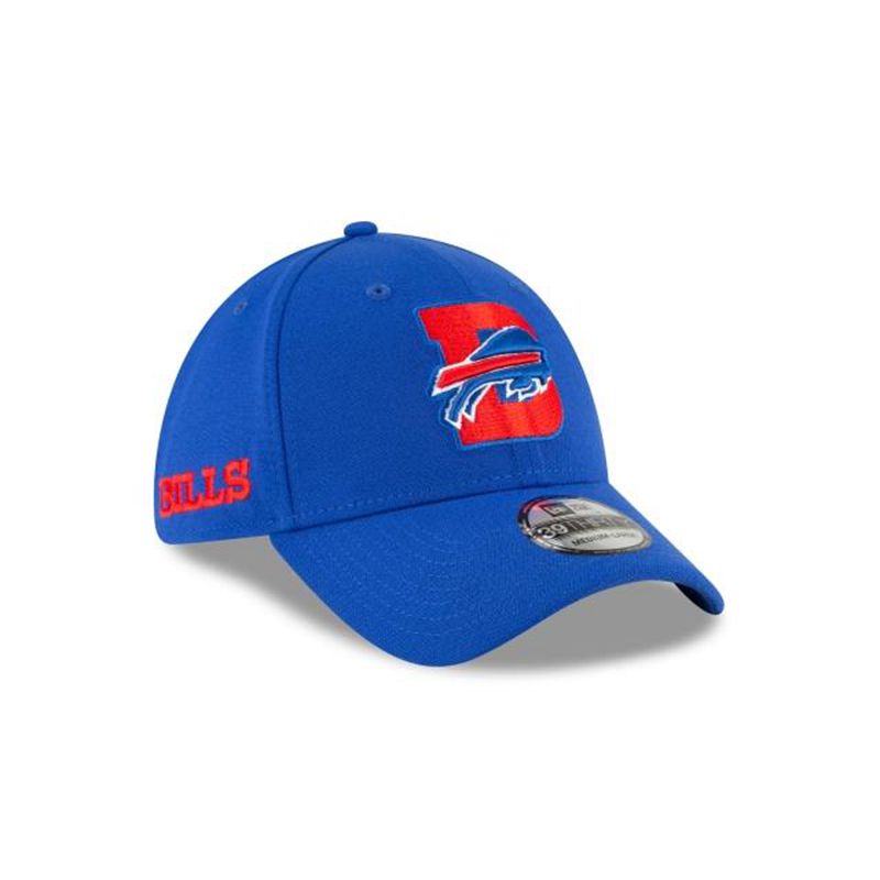 NFL Buffalo Bills Logo Mix 39Thirty Stretch Fit (FZB9676) - Blue New Era Caps